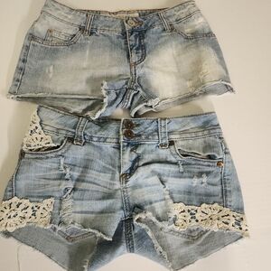 Set of 2 - Hot Kiss Cici and Mossimo Blue Denim Shorts Women Size 3